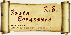 Kosta Baratović vizit kartica